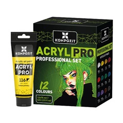 Set bojrash akrilike ACRYL PROFESSIONAL 12x75 ml