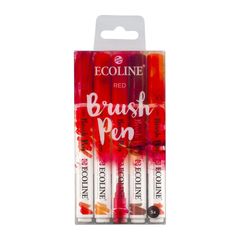 Stilolapsa me bojëra uji ECOLINE BRUSH PEN RED | Set 5 copë