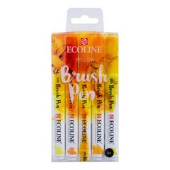 Stilolapsa me bojëra uji ECOLINE BRUSH PEN YELLOW | Set 5 copë